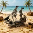 3D Metal Pirate Ship Model Kit | Premium Metal Puzzle for Adults 015