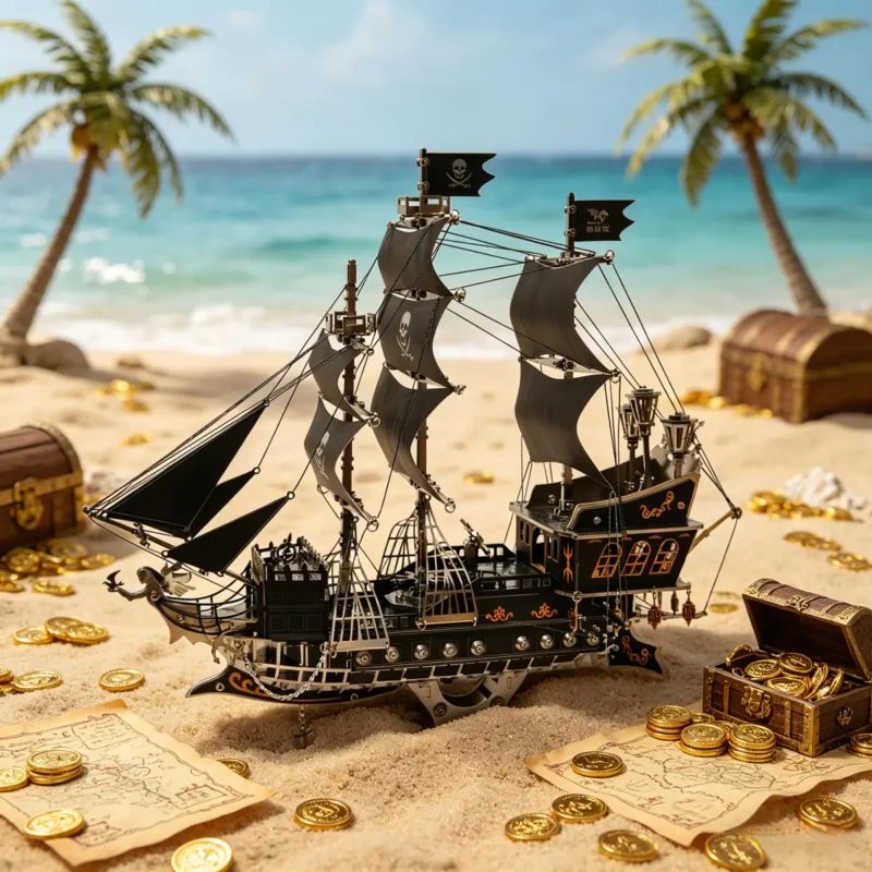 3D Metal Pirate Ship Model Kit | Premium Metal Puzzle for Adults 015 3D Metal Pirate Ship Model Kit | Premium Metal Puzzle for Adults 015
