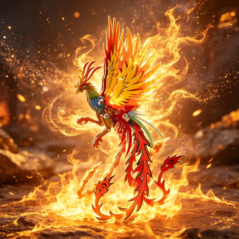 Immortal Phoenix Metal Model 3D DIY Puzzle For Adults And Kids_008 Immortal Phoenix Metal Model 3D DIY Puzzle For Adults And Kids_008