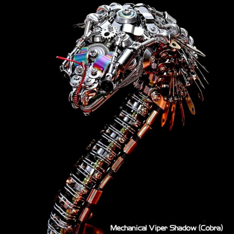 Steampunk 3D Cobra Metal Model Kit Mind-Sharpening Mechanical Puzzle_008 Steampunk 3D Cobra Metal Model Kit Mind-Sharpening Mechanical Puzzle_008