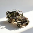 War Jeep Metal Model Kit Intricate Tabletop Ornament_004