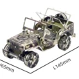 War Jeep Metal Model Kit Intricate Tabletop Ornament_008
