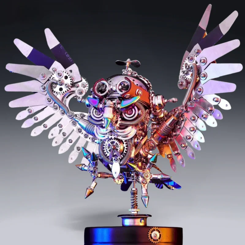 Mechanical Owl Metal Model Kit Futuristic Tech Appearance For Adults_001