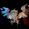 Mechanical Owl Metal Model Kit Futuristic Tech Appearance For Adults_004