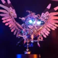 Mechanical Owl Metal Model Kit Futuristic Tech Appearance For Adults_005