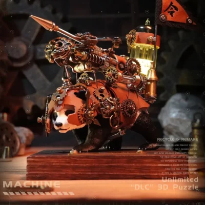 Dark Armor Bow Panda Metal Model Kit Steampunk Aesthetic Design