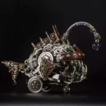 Steampunk Anglerfish Metal Model Kit DIY 3D Fish Metal Puzzle